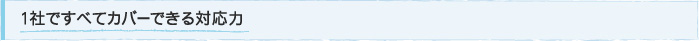 1社ですべてカバーできる対応力
